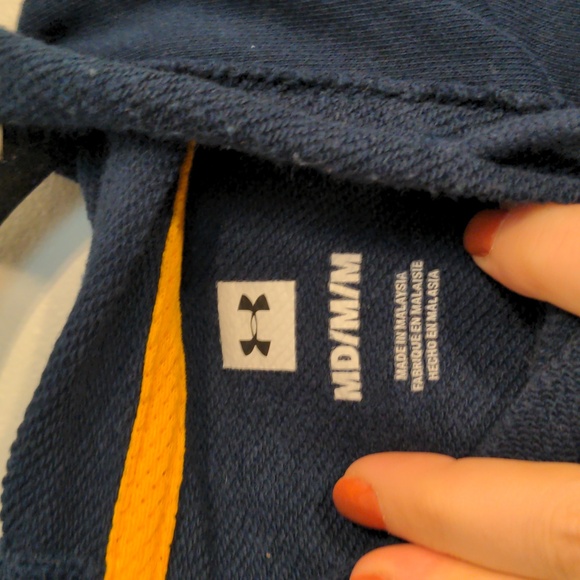 Under Armour Men's Medium Project Rock Hoodie Shirt Navy Blue - Picture 4 of 9